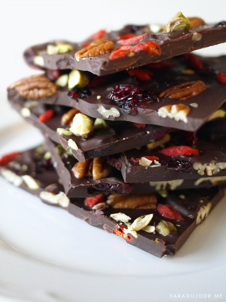 Dark Chocolate Christmas Bark Recipe • Sara Du Jour